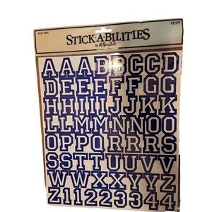 Stickabilities - Alphabet Stickers -  Blue/white 1 1/4"   - New - Older Stock‎